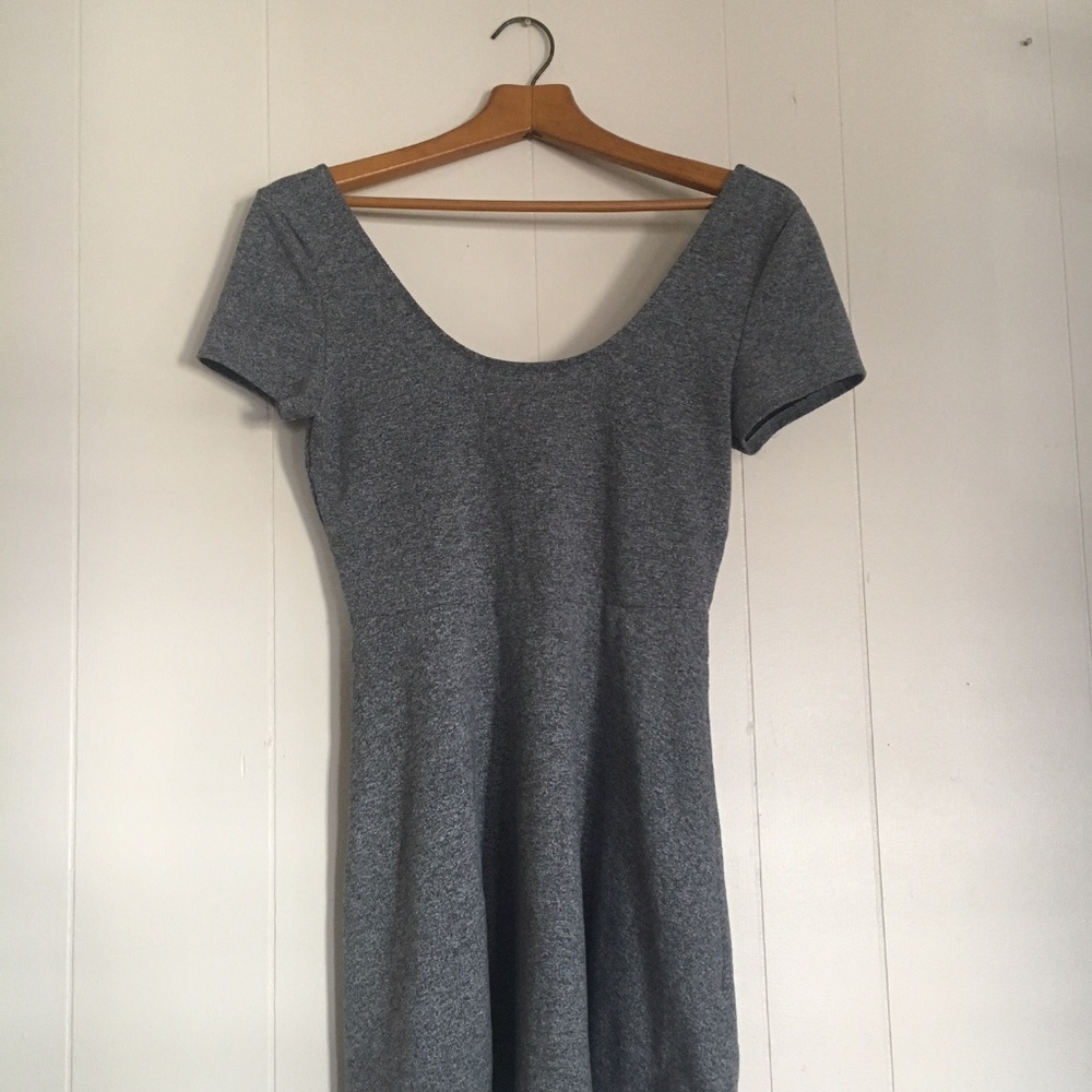 Grey scoop neck skater dress by Forever 21